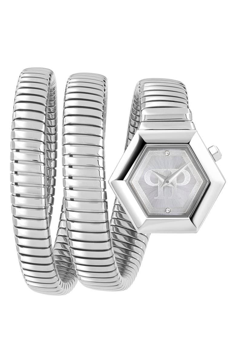 PHILIPP PLEIN Snake Hexagon Bracelet Watch, 24mm, Main, color, 