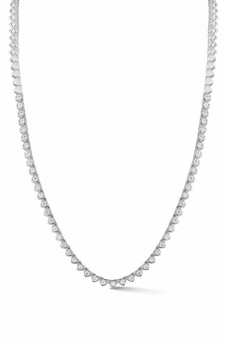 Heart Cubic Zirconia Tennis Necklace