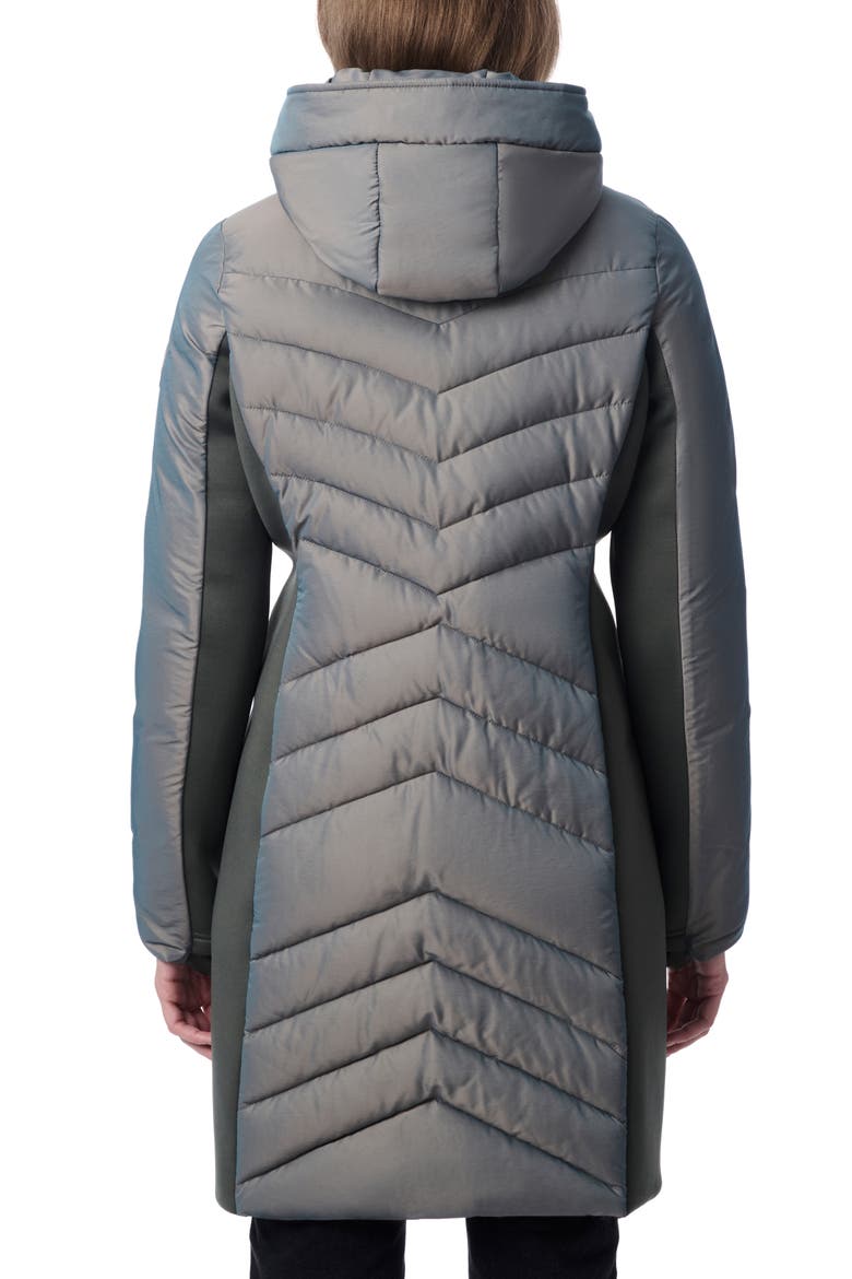 Chevron Quilted Puffer Coat, Alternate, color, SMOKE