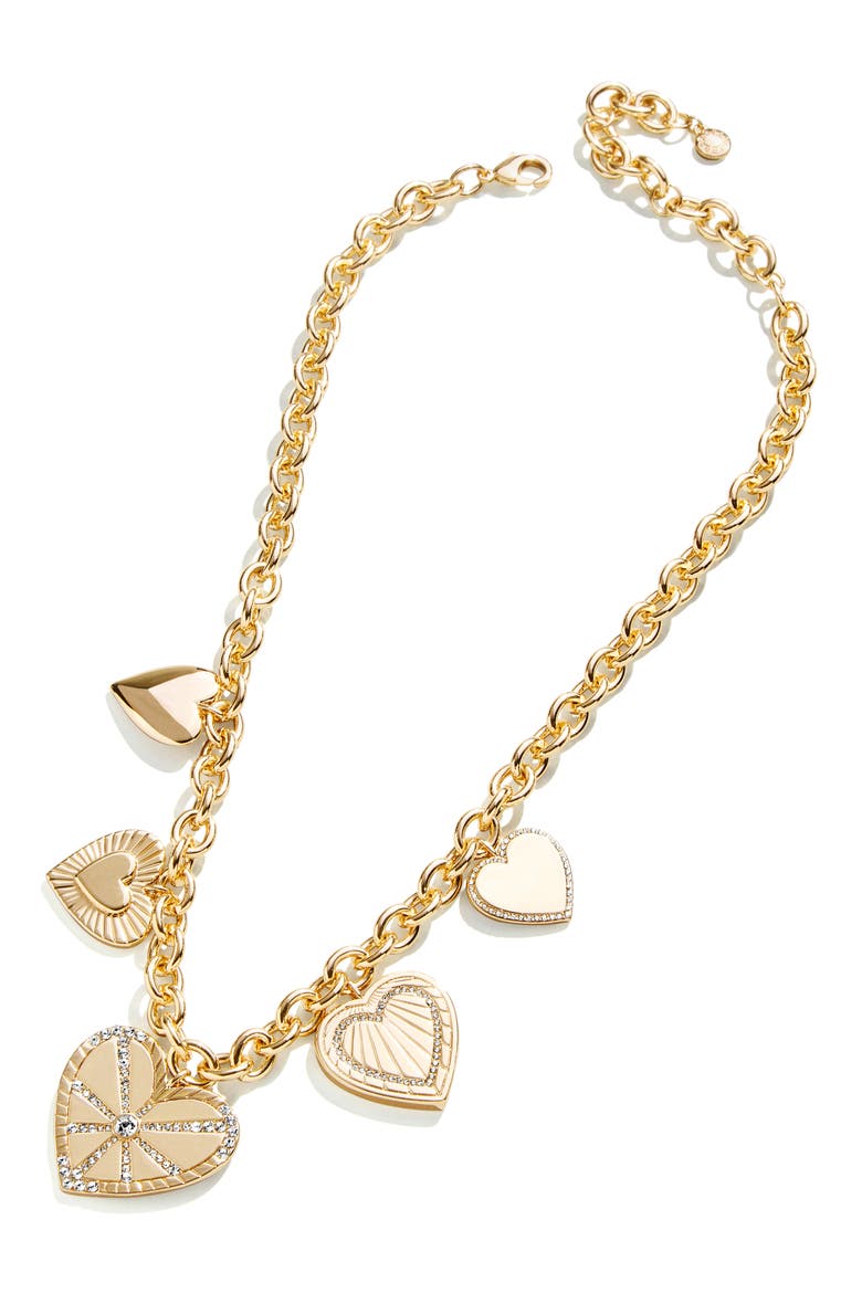 Emerson Heart Station Necklace, Alternate, color, GOLD