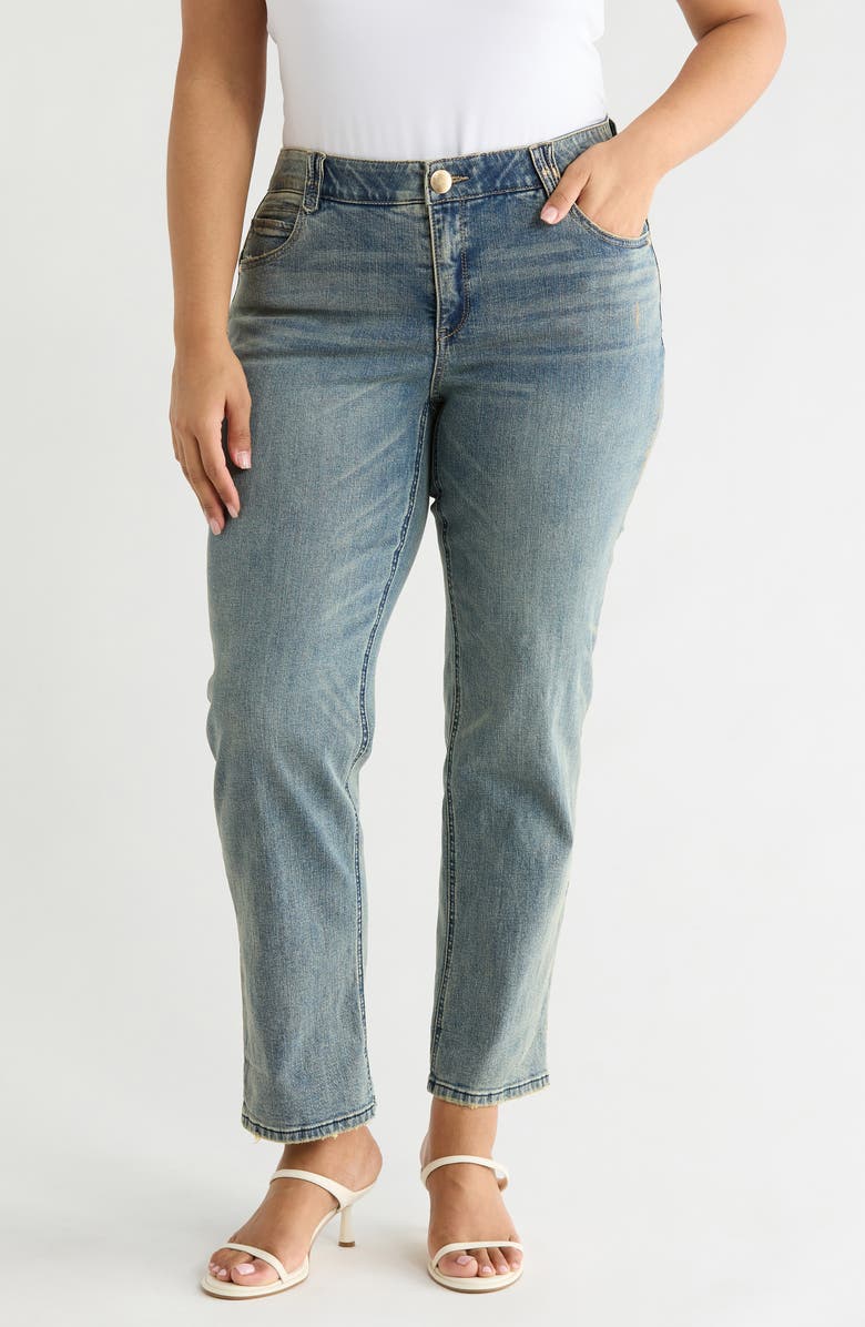 Democracy AB Solution High Waist Cuffed Boyfriend Jeans, Main, color,