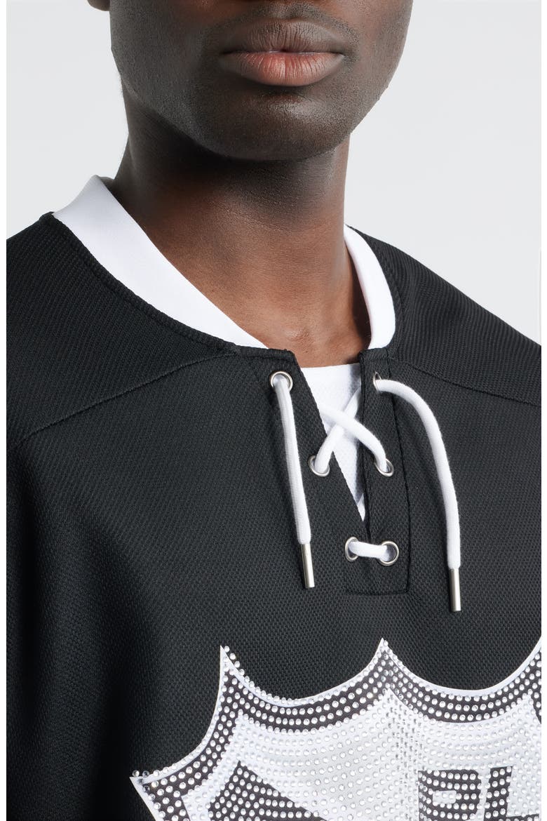 Team Loud Rhinestone Hockey Jersey, Alternate, color, BLACK