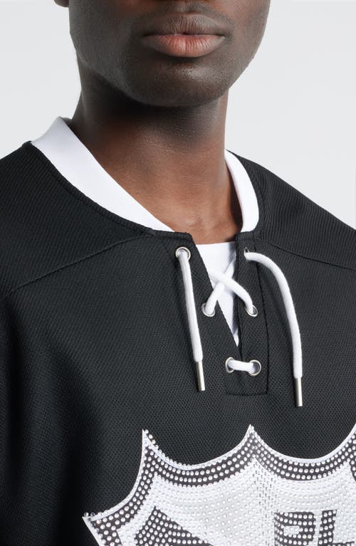 Rolling Loud Team Loud Rhinestone Hockey Jersey In Black