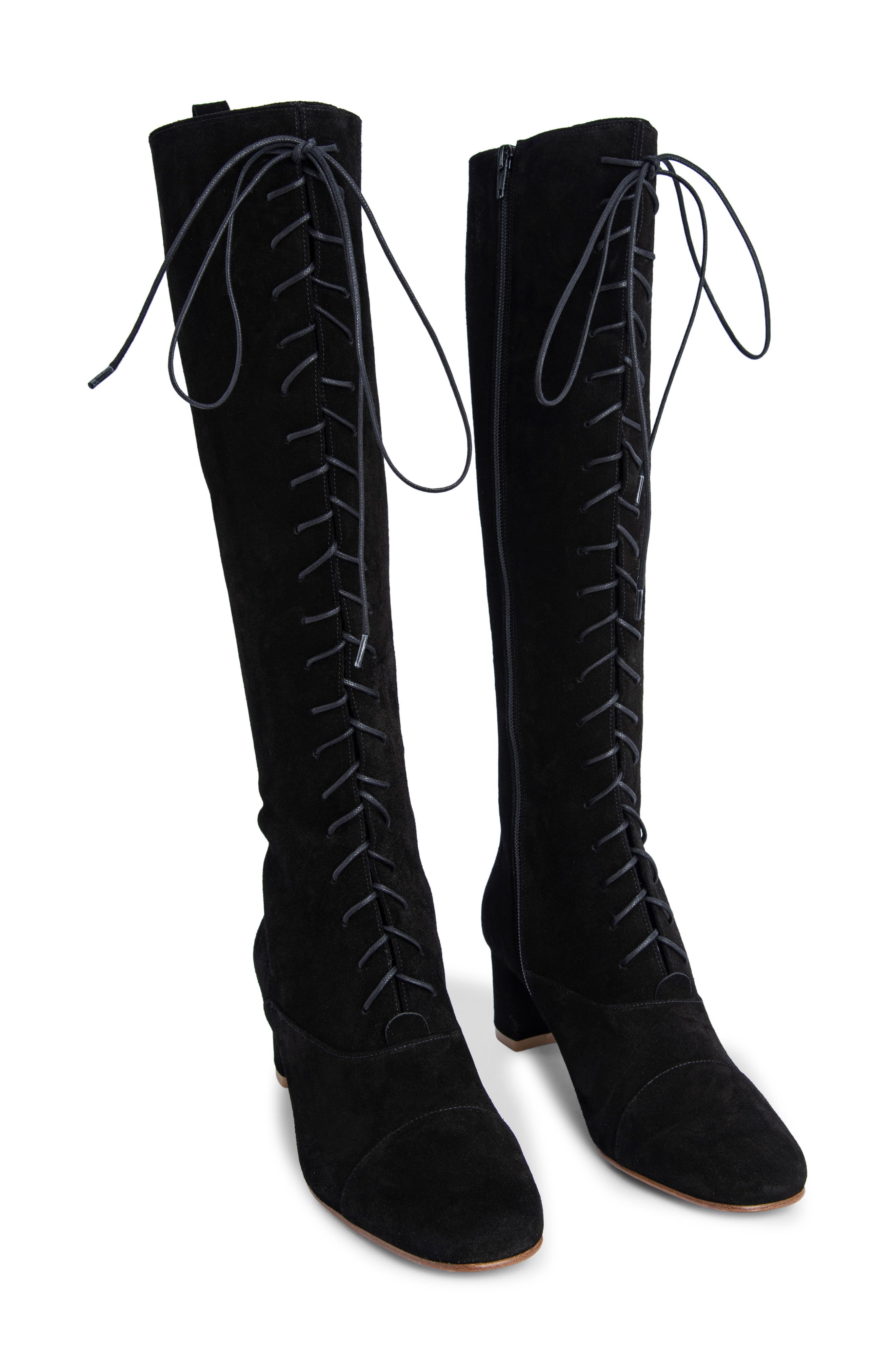 By Far Lada Lace-Up Tall Boot, Main, color, 