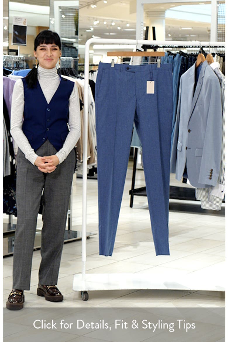 Harker Flat Front Light Tan Wool & Cotton Mélange Dress Pants video