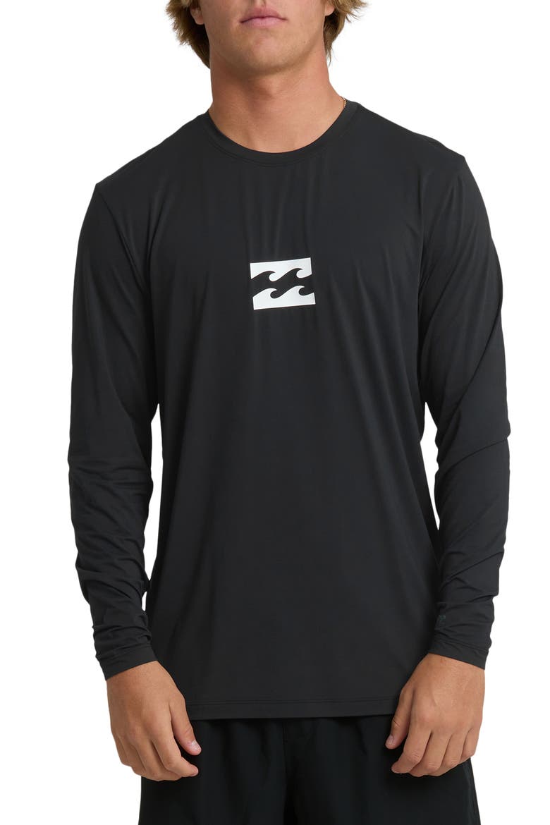 All Day Wave Graphic Long Sleeve UPF 50+ Surf T-Shirt, Main, color, BLACK