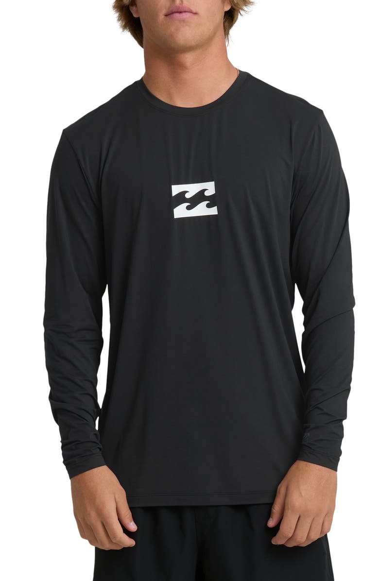Billabong All Day Wave Graphic Long Sleeve UPF 50+ Surf T-Shirt, Main, color, Black