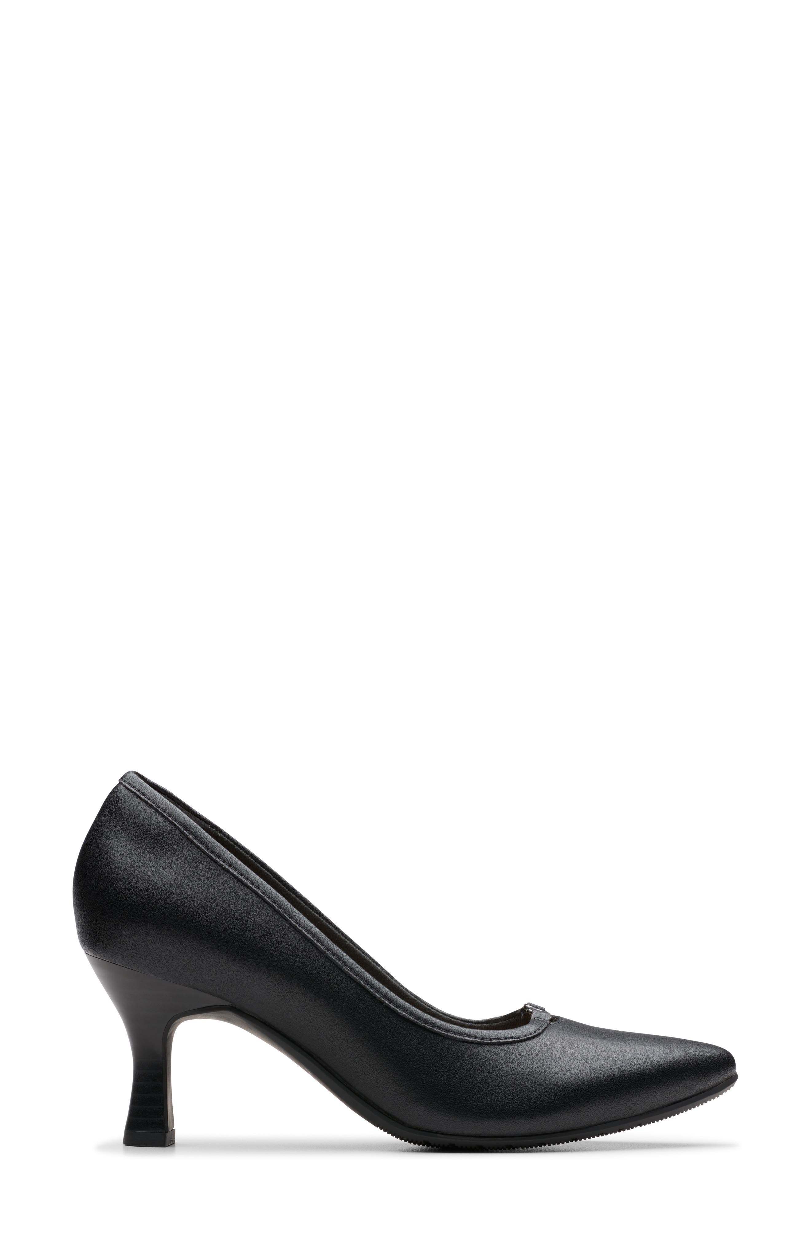 Clarks<sup>®</sup> Kataleyna West Pump - Wide Width Available, Alternate, color, Black Leather