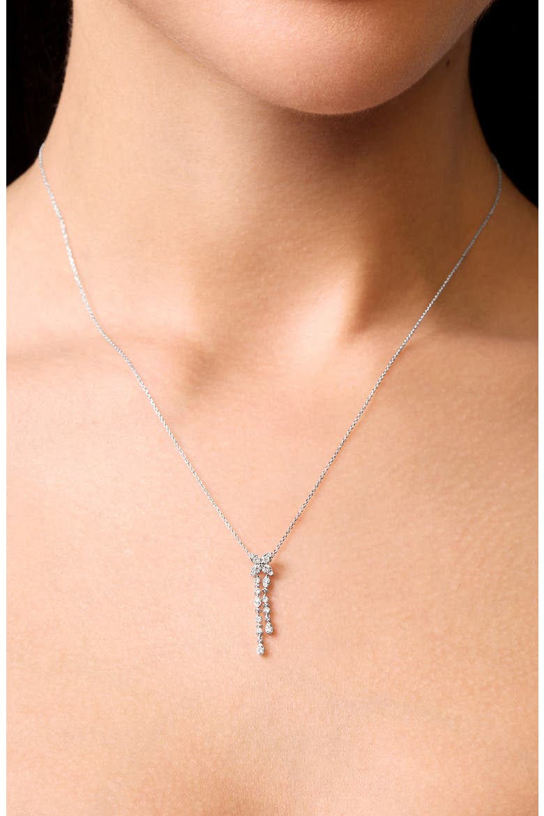 Getty Diamond Floral Pendant Necklace, Alternate, color, 18K WHITE GOLD