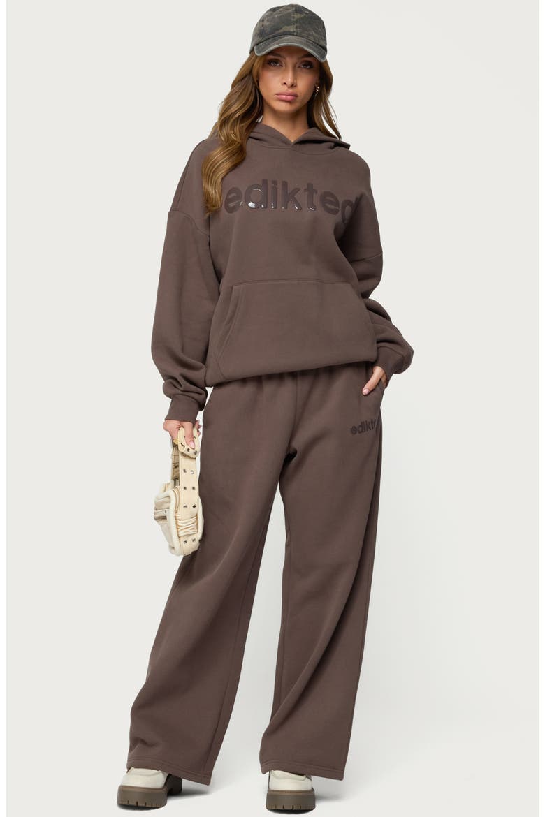 Be Logo Wide Leg Sweatpants, Alternate, color, BROWN