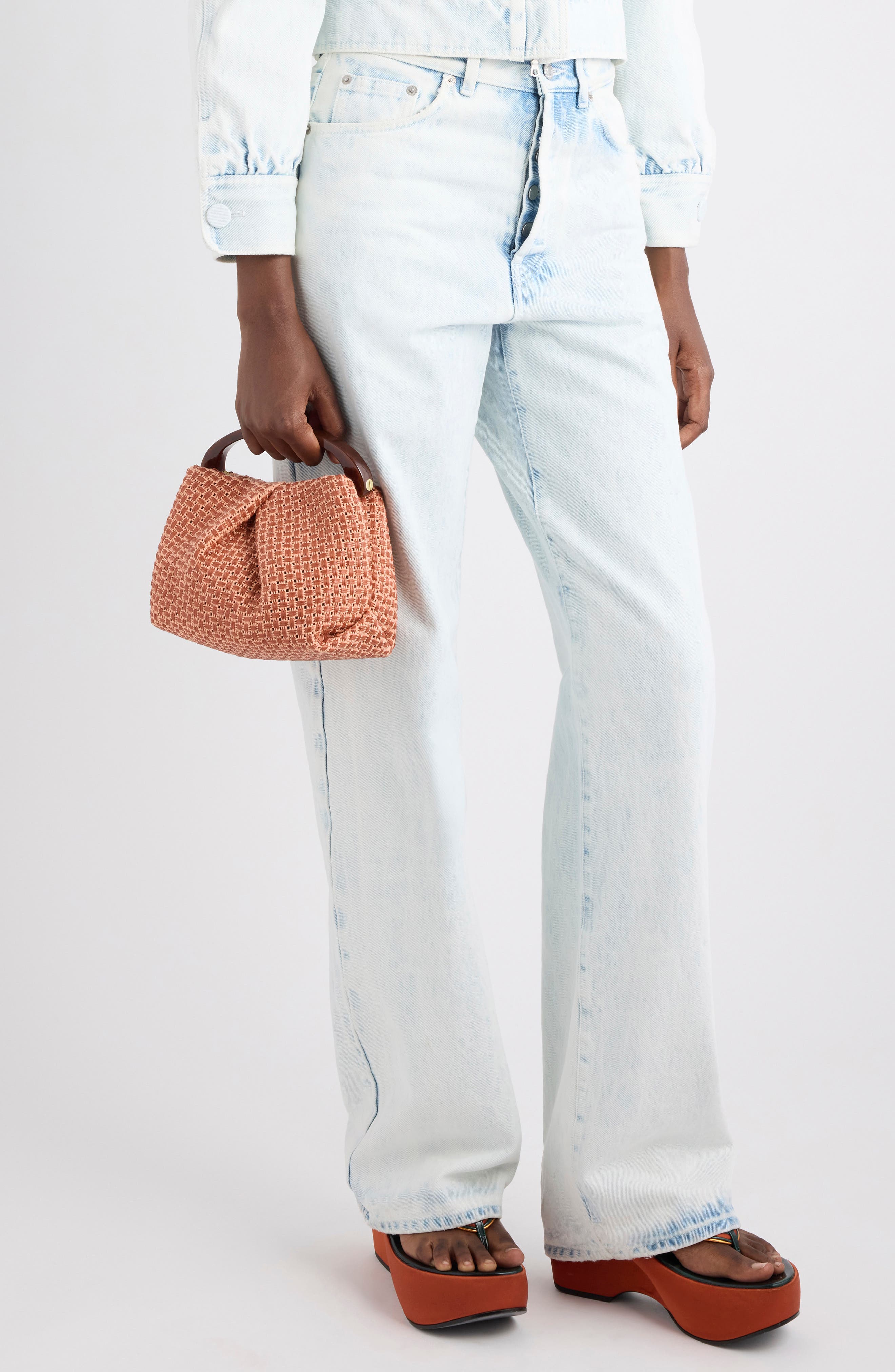 Dries Van Noten Pleated Woven Crossbody Bag, Alternate, color, Wood 710