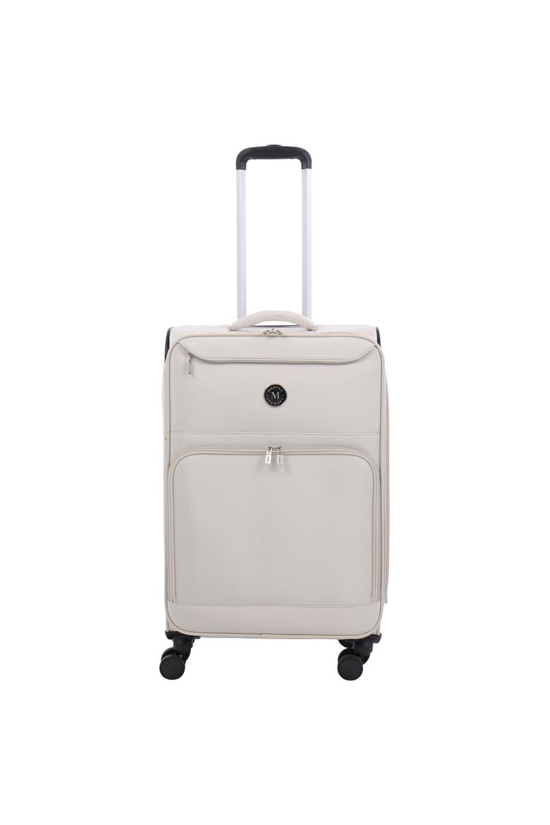 27" Softside Luggage - Expandable Spinner Suitcase with 8 Wheels & Front Zip Pockets, Alternate, color, LIGHT GREY