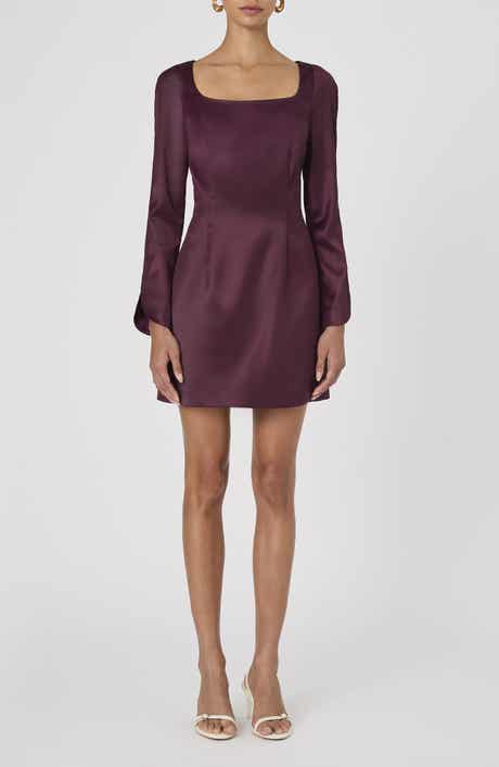 French Connection Long Sleeve Satin Minidress