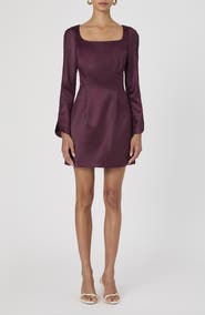 French Connection Long Sleeve Satin Minidress