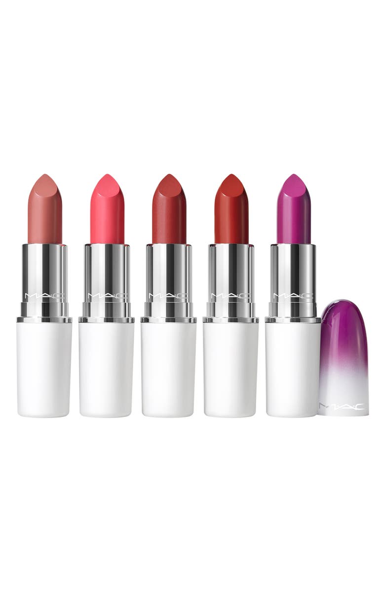 MAC Cosmetics Frostbitten Kiss Full-Size Lustreglass Lipstick Set $130 Value, Main, color, 