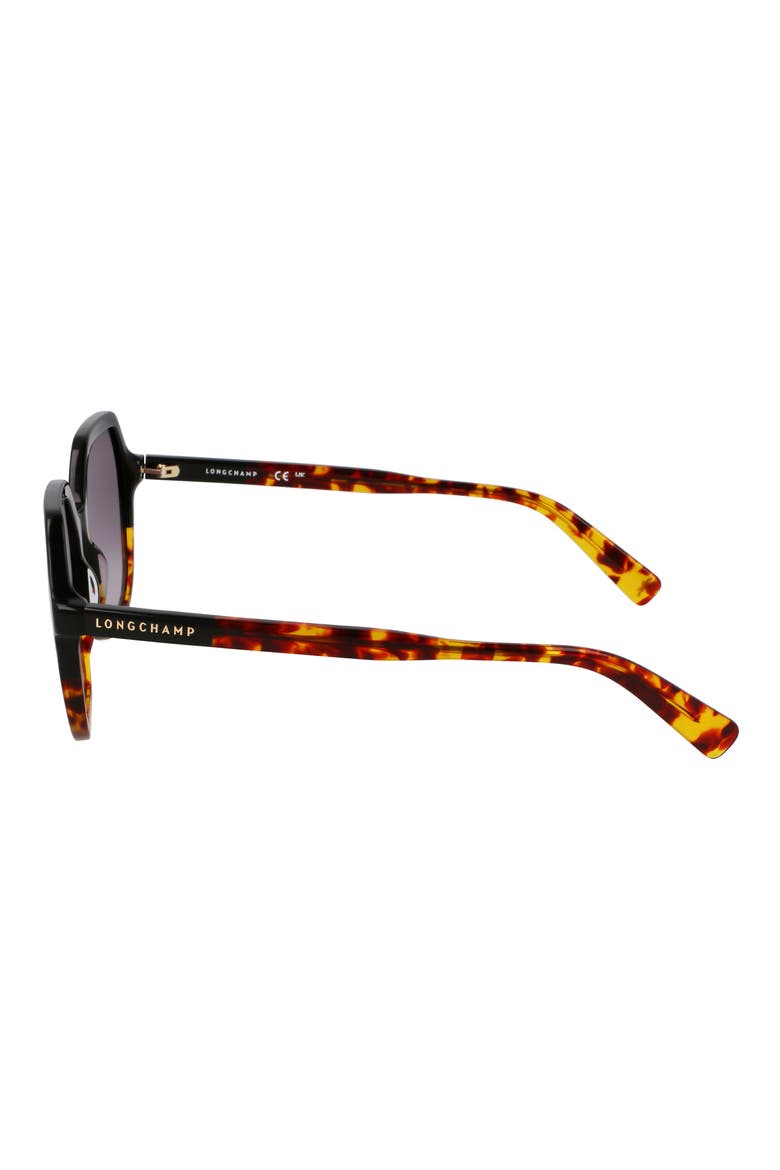 Heritage 56mm Gradient Modified Rectangular Sunglasses, Alternate, color, BLACK/HAVANA