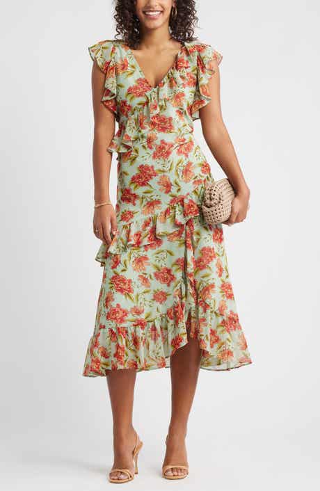 Chelsea28 Ruffle Tiered Chiffon Midi Dress