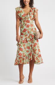 Chelsea28 Ruffle Tiered Chiffon Midi Dress