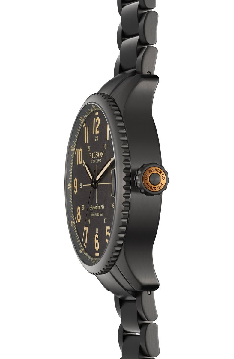 Filson 'The Mackinaw Field' Bracelet Watch, 43mm, Alternate, color, 