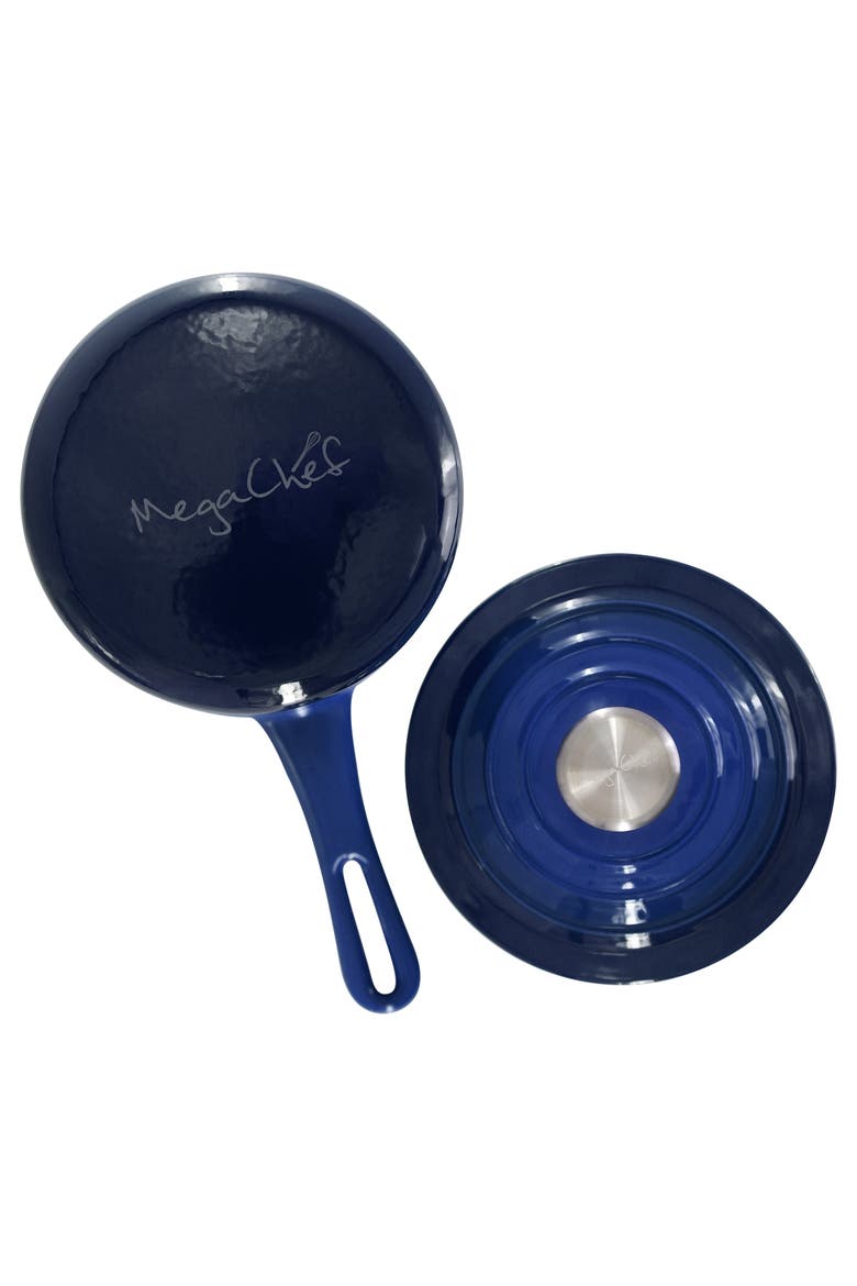 2 Quart Enameled Cast Iron Sauce Pan, Alternate, color, Dark Blue