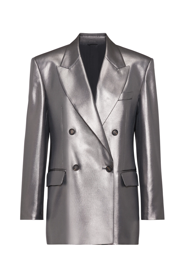 Lamé blazer, Main, color, Silver