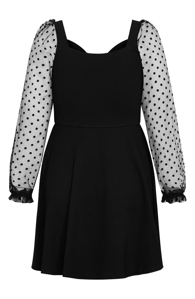 City Chic Asher Sheer Sleeve Dress, Alternate, color, 