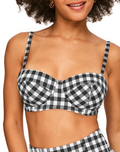 Shop Adore Me Vivien Swimwear Bikini Bra In Plaid Black