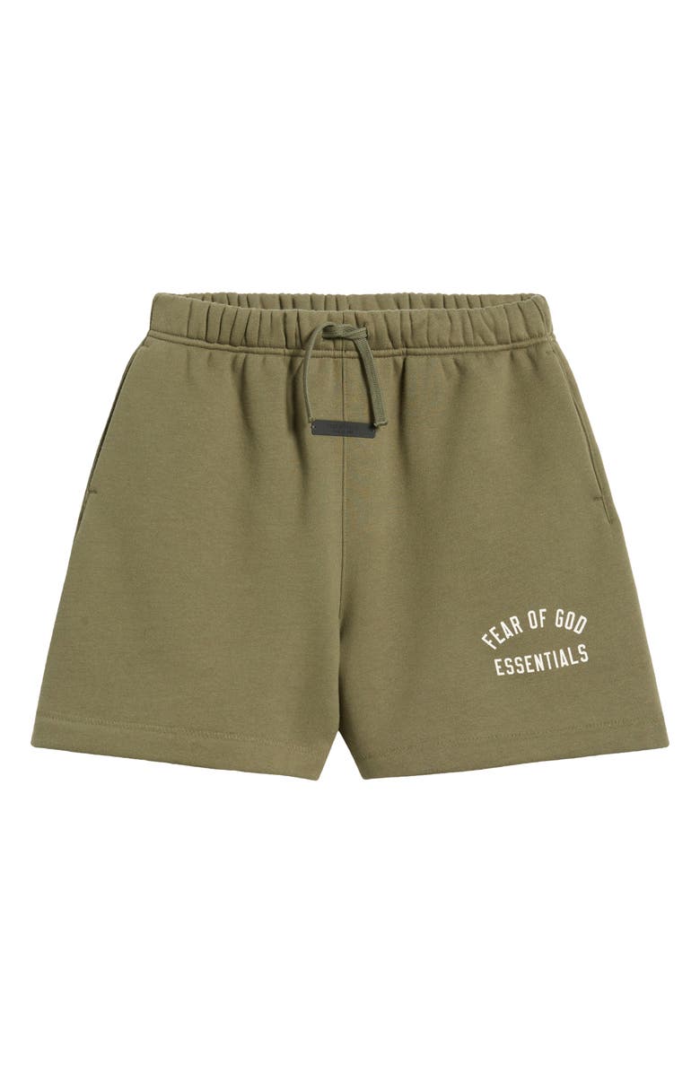 Fear of God Essentials Gender Inclusive Cotton Blend Fleece Soccer Sweat Shorts, Main, color,