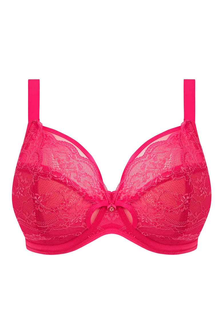 Darcie Full Figure Underwire Plunge Bra, Alternate, color, AZALEA
