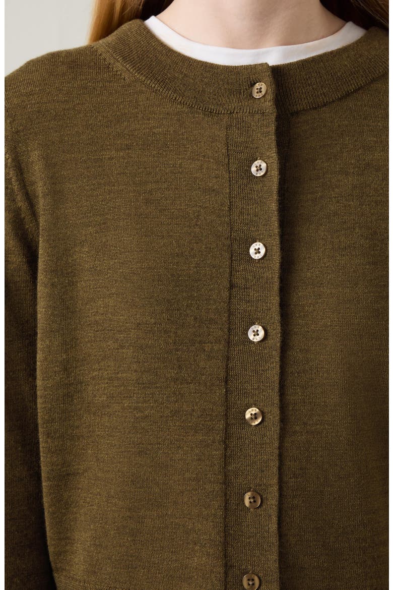 Connie Merino Wool Cardigan, Alternate, color, OLIVE GREEN