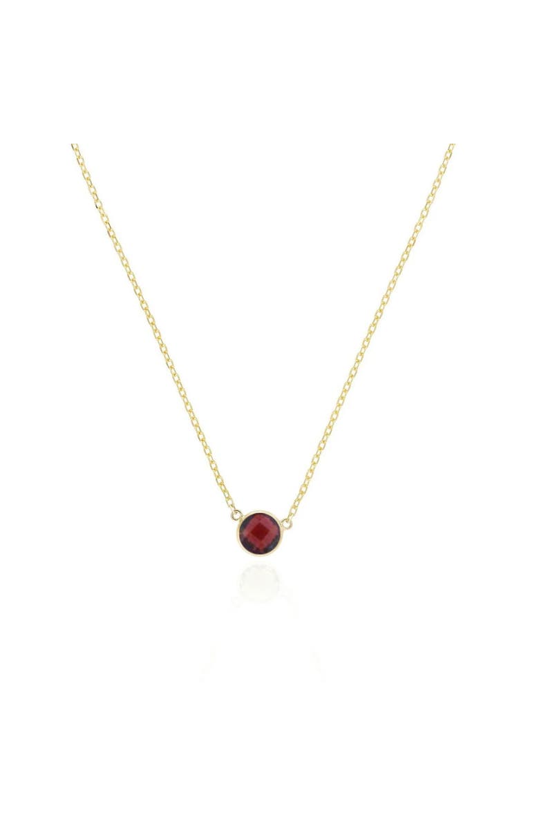The Lovery Fine Jewelry Garnet Single Bezel Necklace, Main, color, Garnet