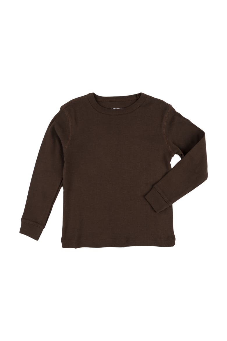 Kids Long Sleeve T-Shirt, 100% Cotton, Solid Colors, Alternate, color, BROWN