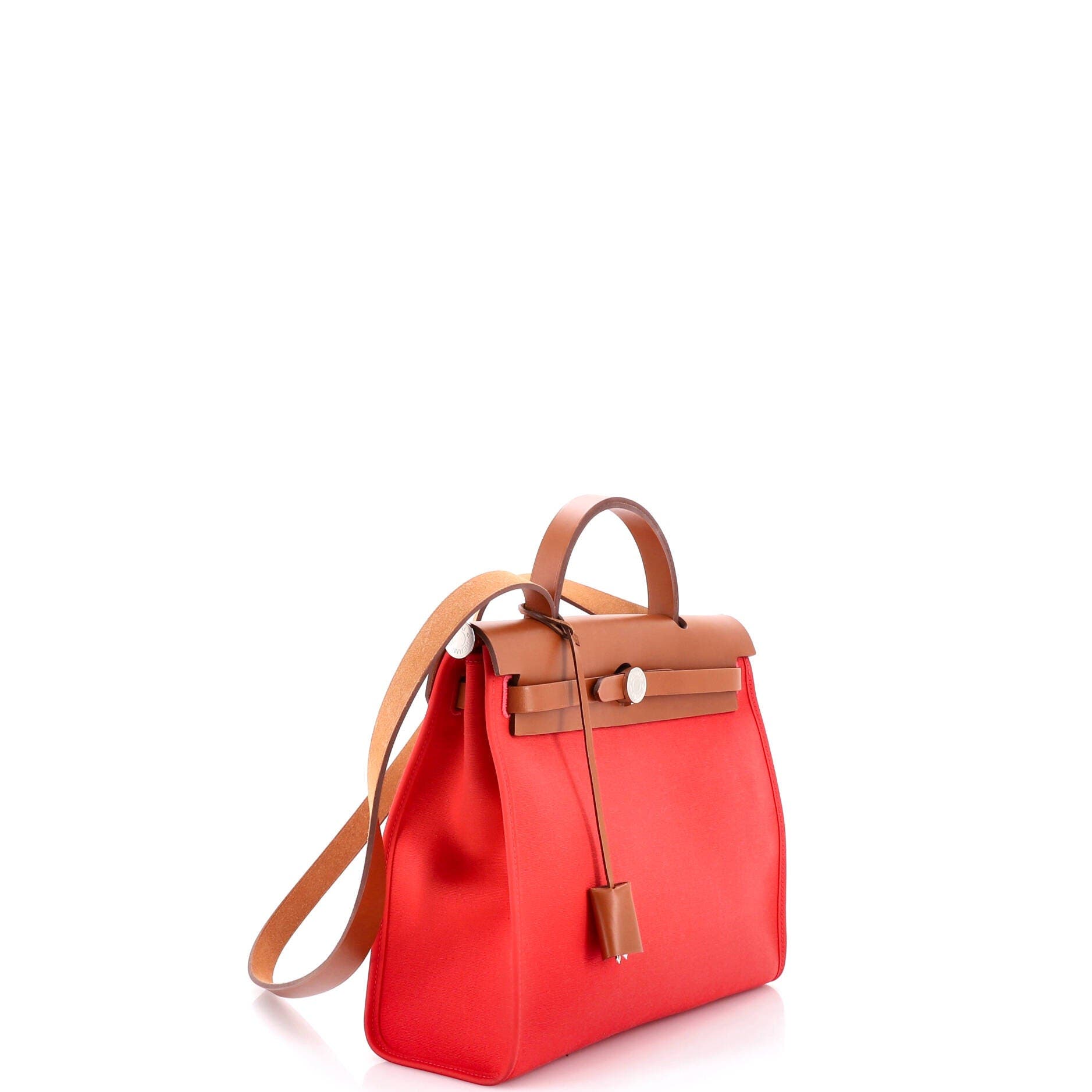 Pre-Owned Hermes Herbag Zip Leather and Toile 31, Alternate, color, Bougainvillier