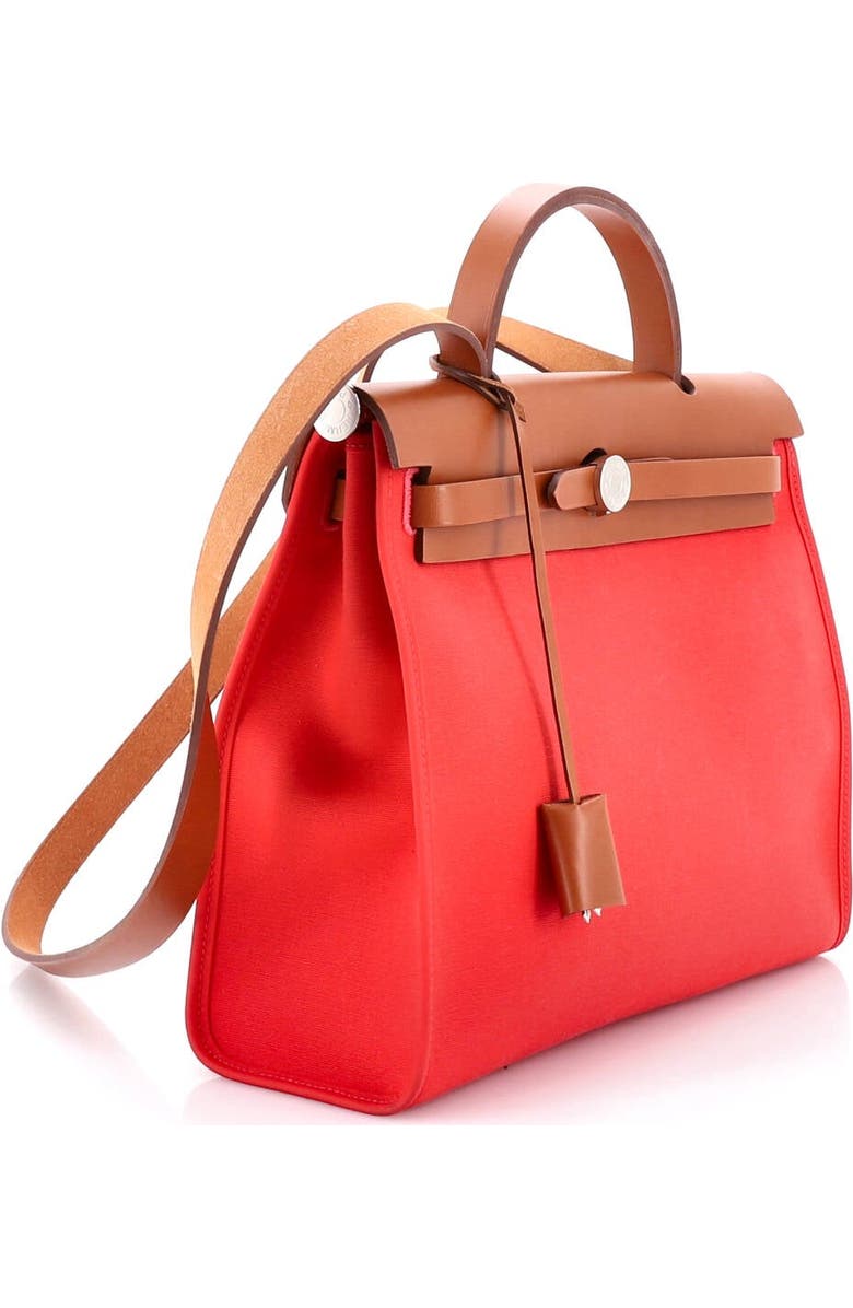 Pre-Owned Hermes Herbag Zip Leather and Toile 31, Alternate, color, Bougainvillier