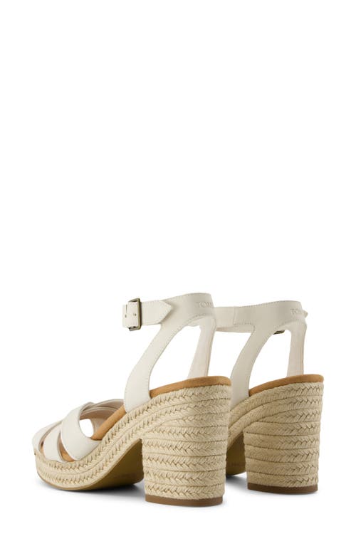 Toms Majorca Ankle Strap Platform Sandal In White/natural
