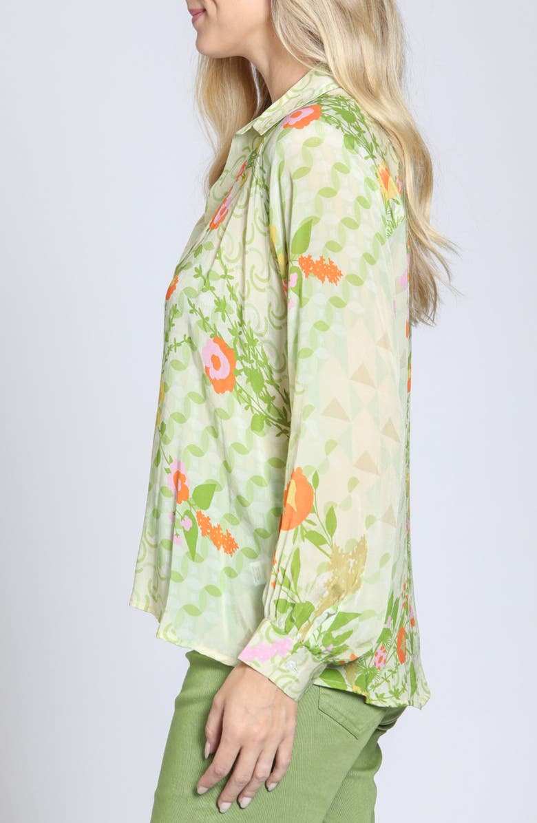 APNY Print Popover Top, Alternate, color, Light Green Multi