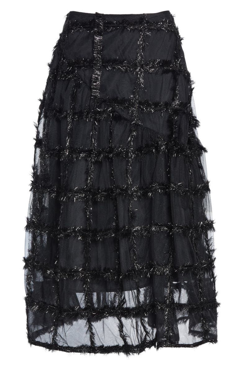 Simone Rocha Tinsel Check Tulle Skirt, Alternate, color, 