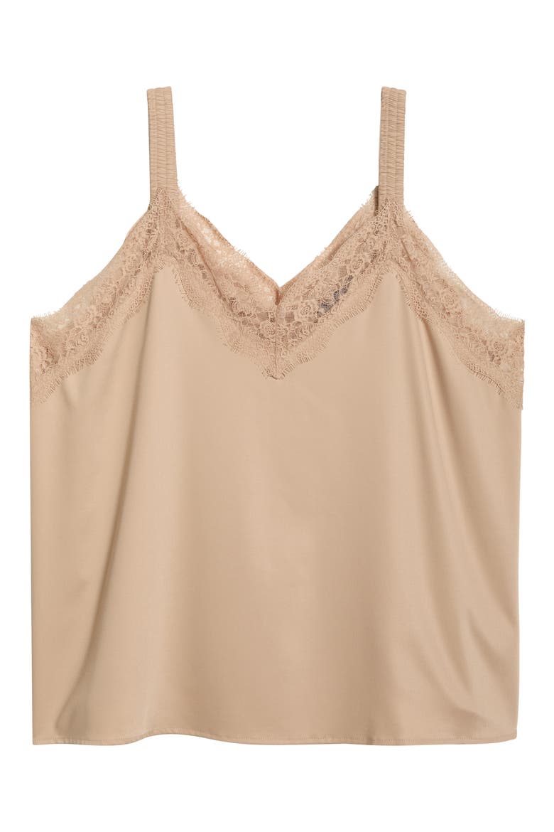Lace Trim Camisole, Alternate, color, PALE OAK