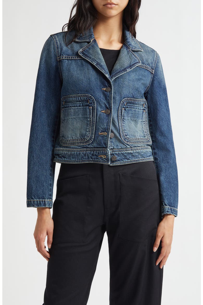 Georgy Denim Jacket, Main, color, SIMON WASH