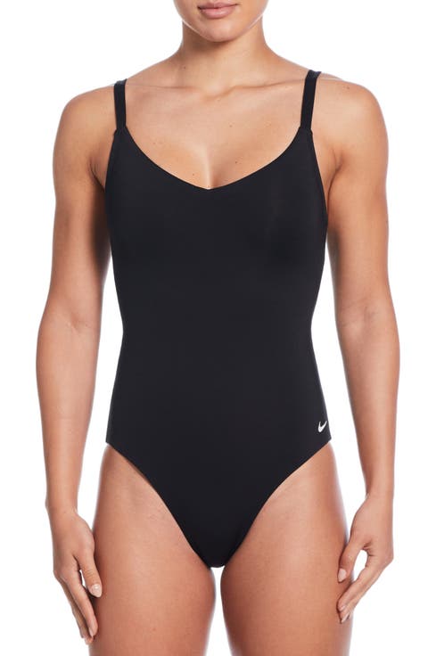 V-Neck One-Piece Swimsuit