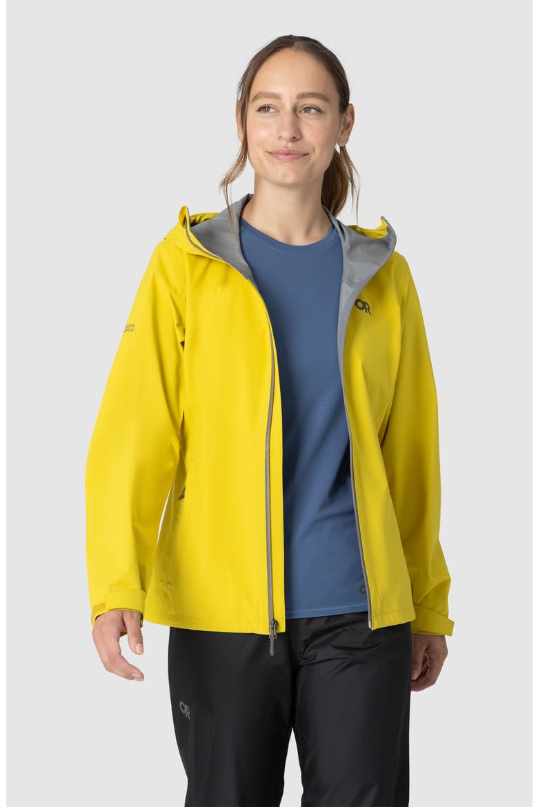 Stratoburst Packable Rain Jacket, Alternate, color, YELLOW-POPLAR