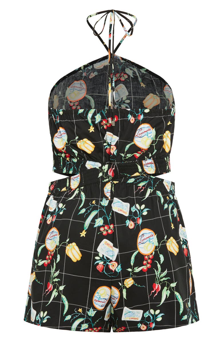 City Chic Almay Halter Romper, Alternate, color, Picnic