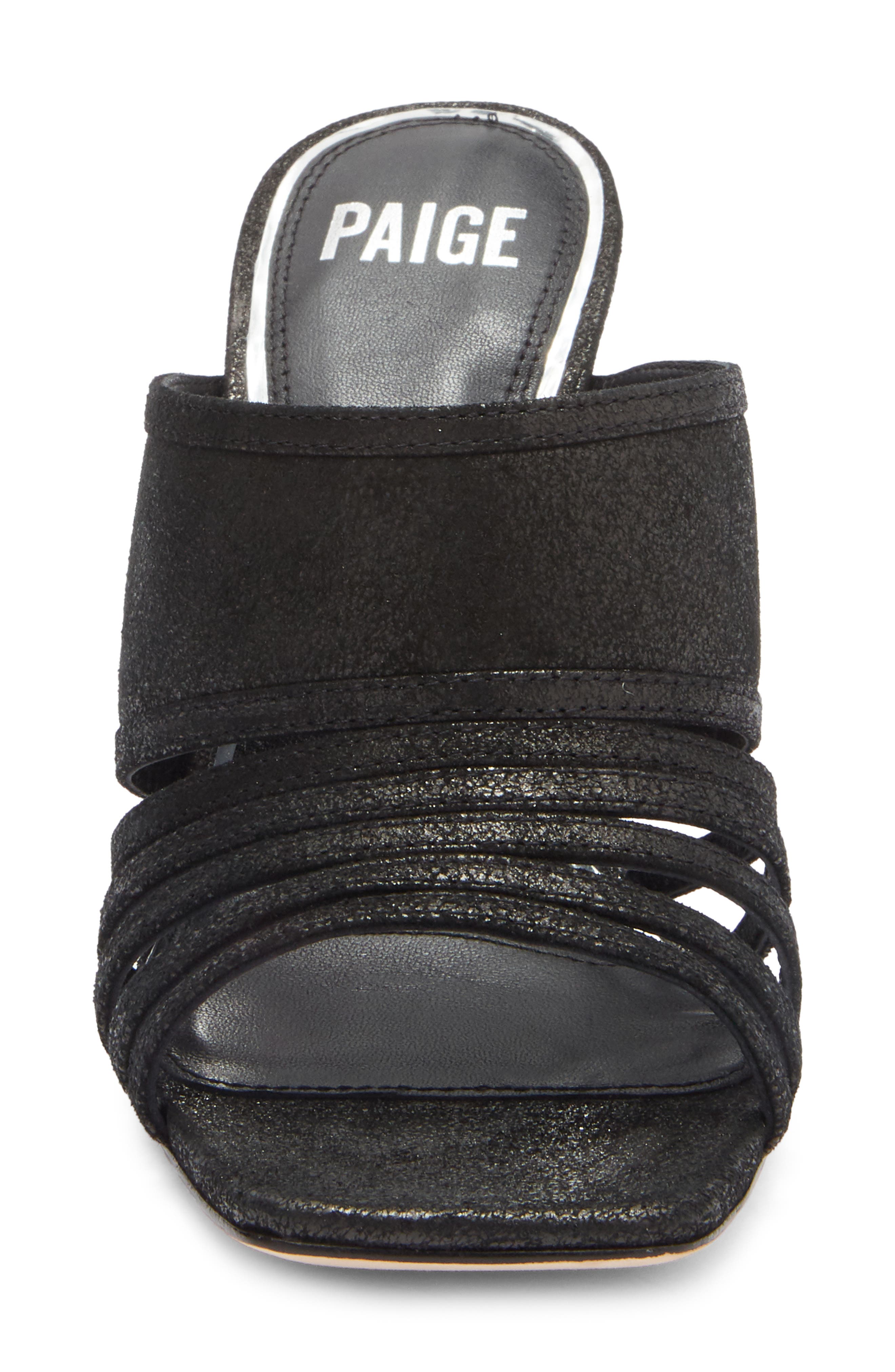 PAIGE Tara Square Toe Sandal, Alternate, color, Black