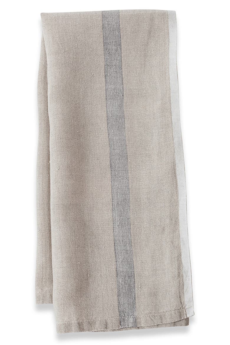 Set of 2 Laundered Linen Tea Towels, Main, color, NATURAL/GREY