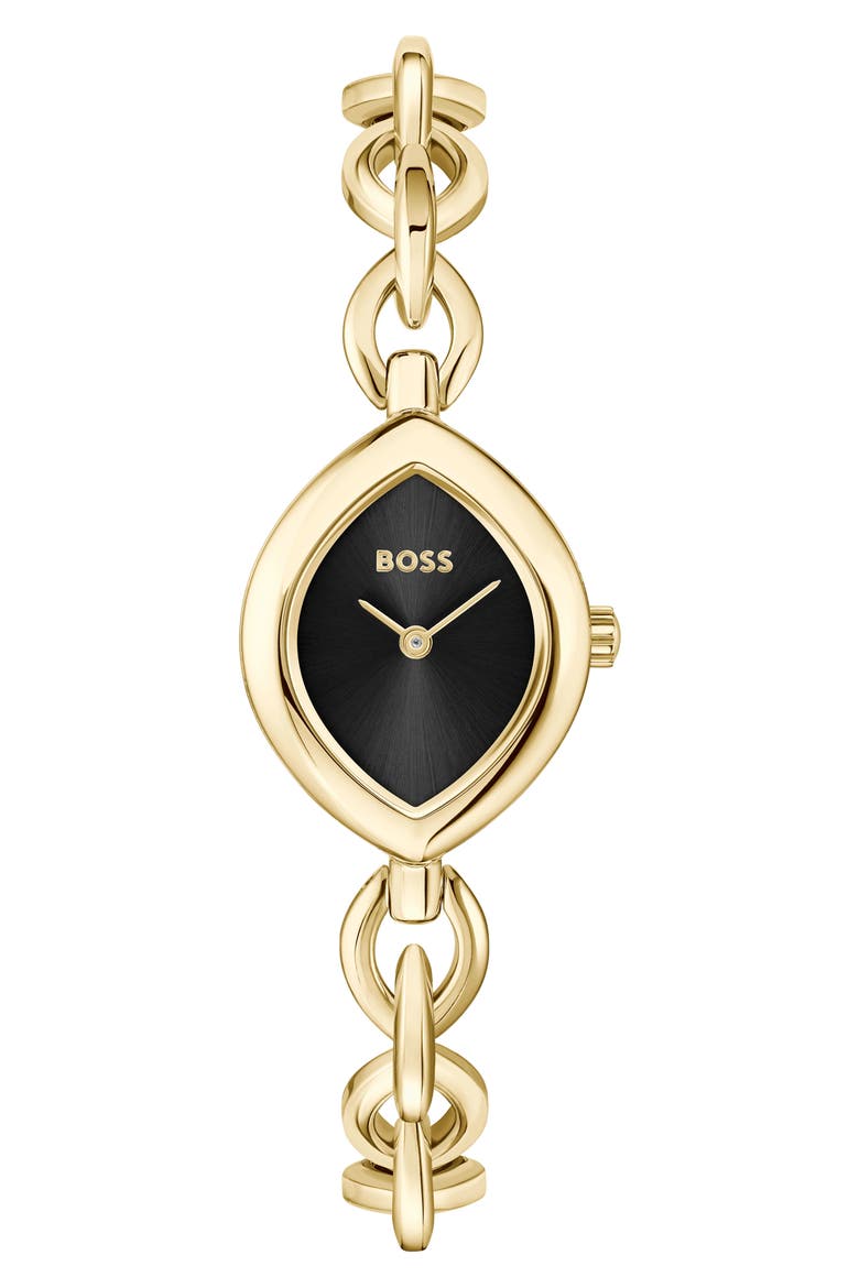 Fiora Contoured Black Bracelet Watch, 29mm x 22.4mm, Main, color, BLACK