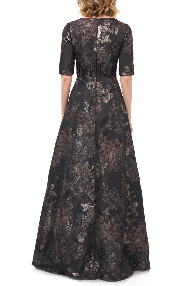Stella Kensington Jacquard Ballgown, Alternate, color, SLATE MULTI