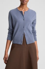 Vince Scallop Trim Button Front Cardigan