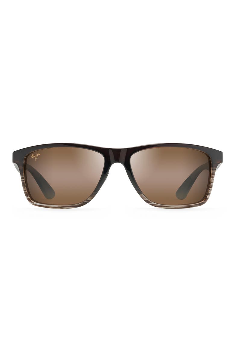 Onshore 58mm Polarized Rectangular Sunglasses, Alternate, color, CHOCOLATE FADE