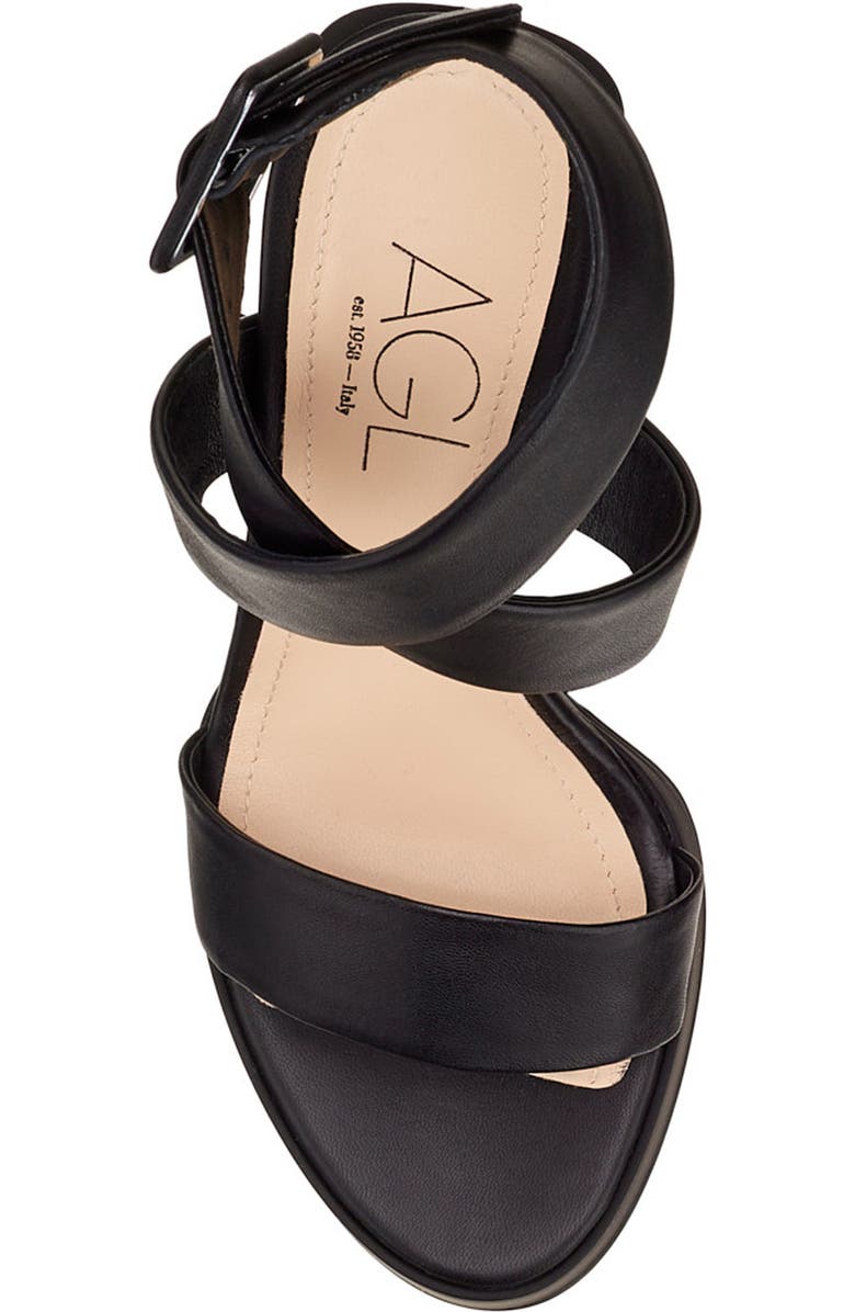 AGL Janis Platform Sandal, Alternate, color, Nero-Nero