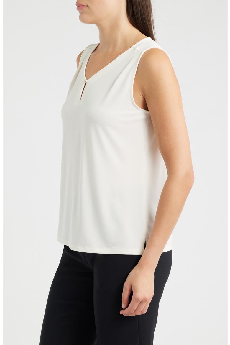 Pleated Neck Sleeveless Top, Alternate, color, WHITE DOVE